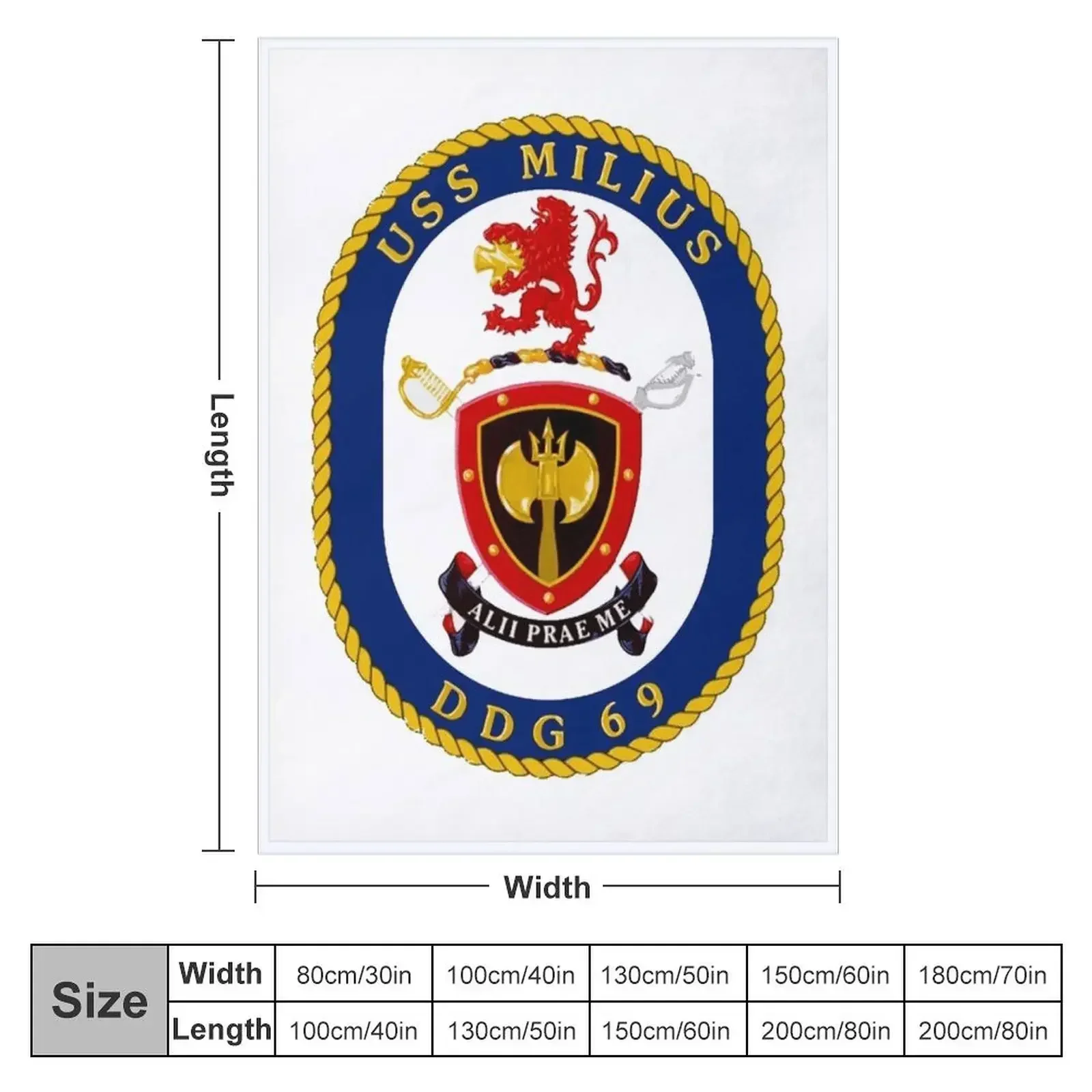 DDG-69 USS Milius Crest пляжное одеяло для декоративных диванов