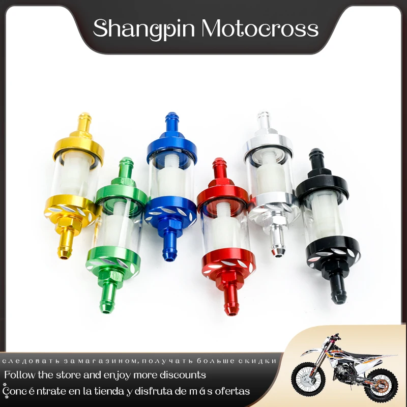 

Hot Selling CNC Aluminum Alloy Glass Motorcycle Fuel Filter Gas Fuel Gasoline Filter Oil For ATV Motorcycle AccessoriesHigh Qua