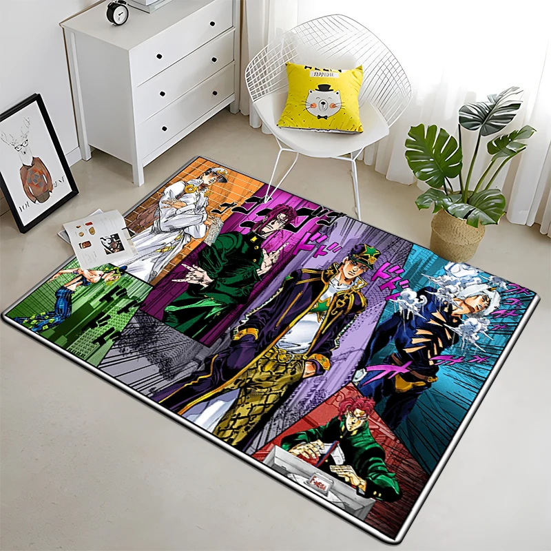 

jojo's bizarre adventure carpet for living room,Non slip BATHROOM mat,Portable lightweight picnic mat,bedroom decor rug