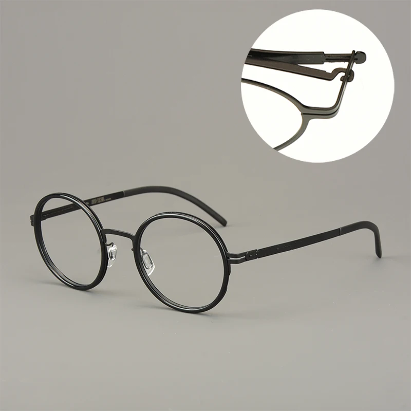 Немецкие очки с круглой оправой без винтов Oroshi для мужчин и женщин ацетатные