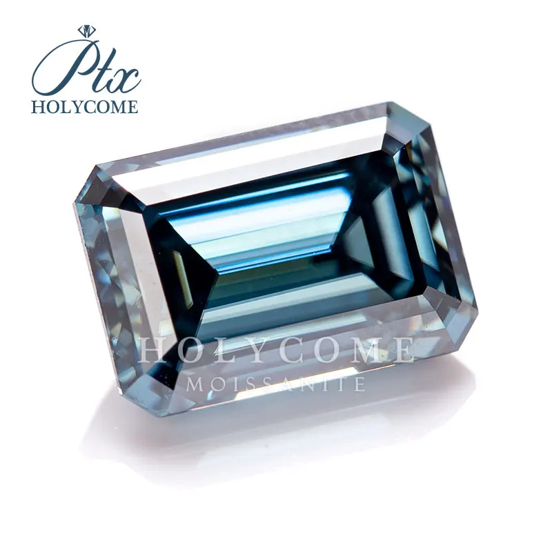 Holycome Certificated Moissanite GRA VVS1 Dark Blue Emerald Brilliant Cut Factory Price Loose Supplier Grobal |