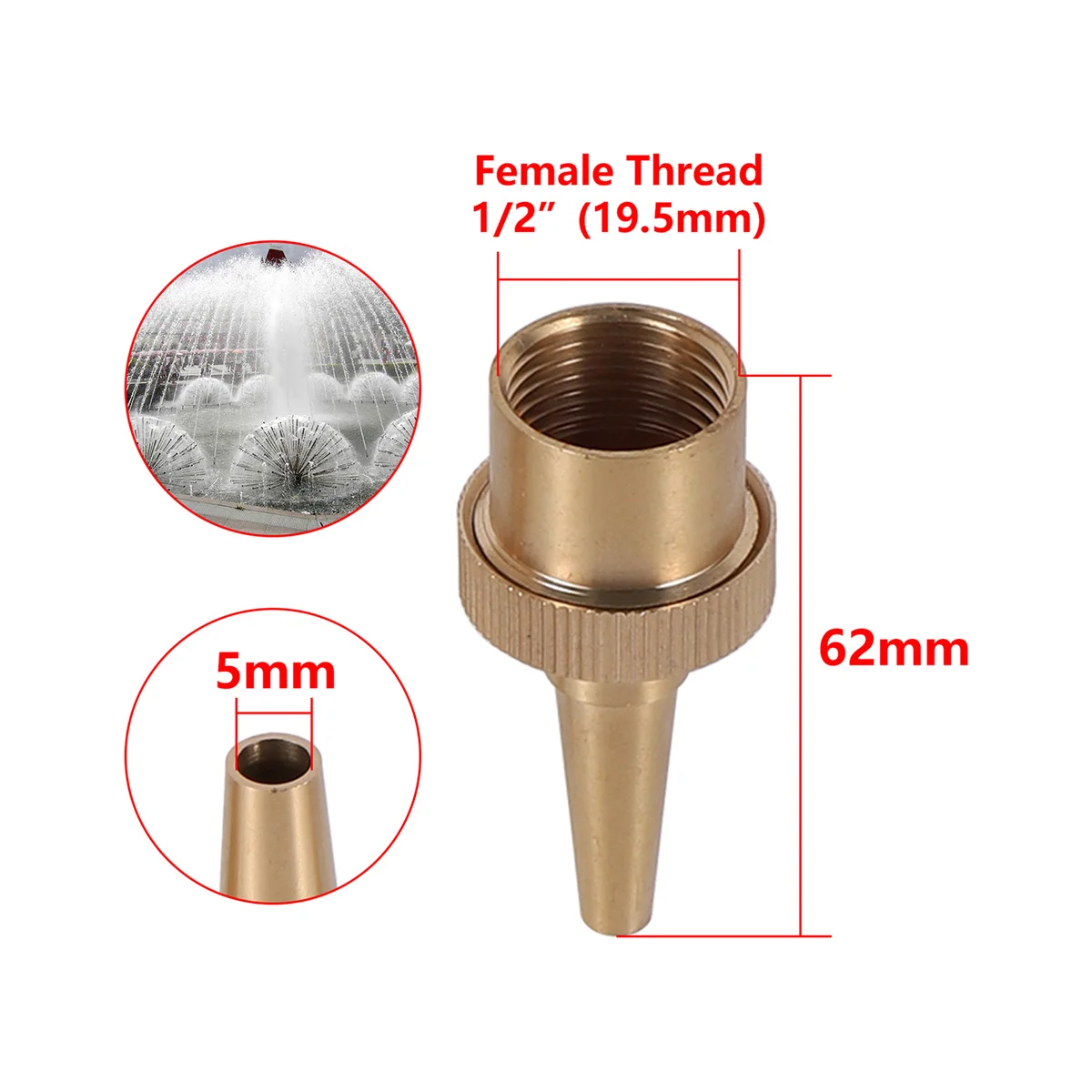 

Латунные регулируемые насадки для фонтана 1/2", 3/4", 1", 1.5"