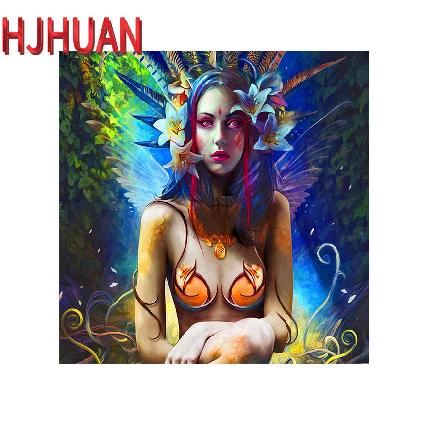 DIY алмазная живопись со стразами фантастический лес картина индейцев мозаичные