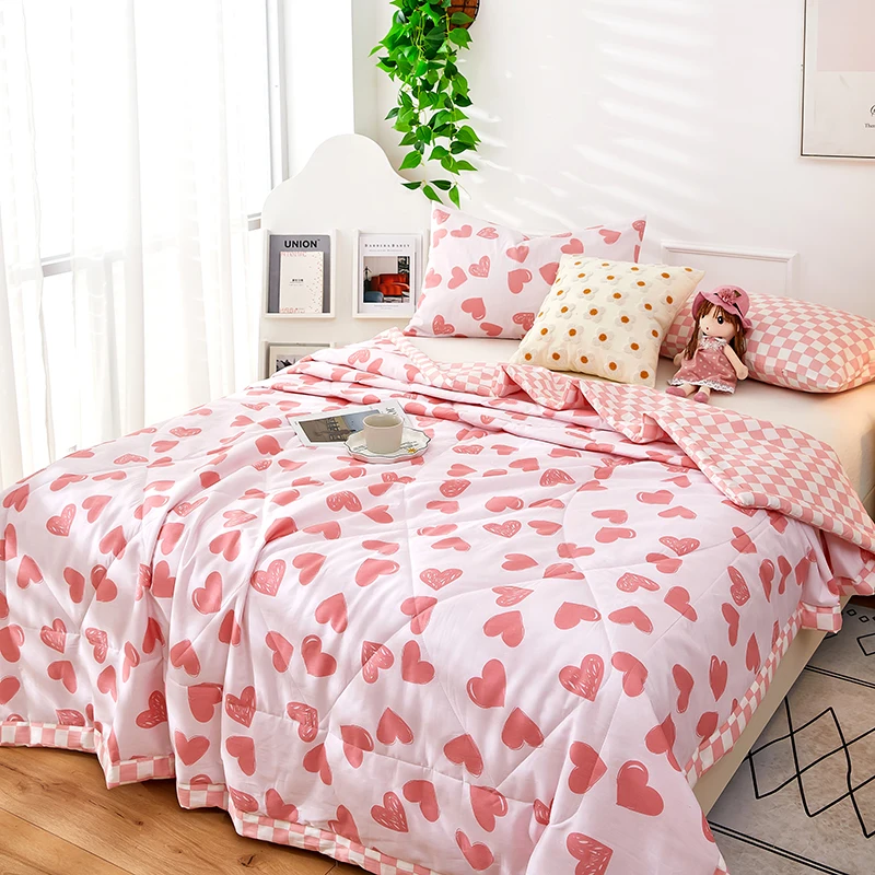 Летнее Хлопковое одеяло тонкие стеганые одеяла детское двуспальное покрывало