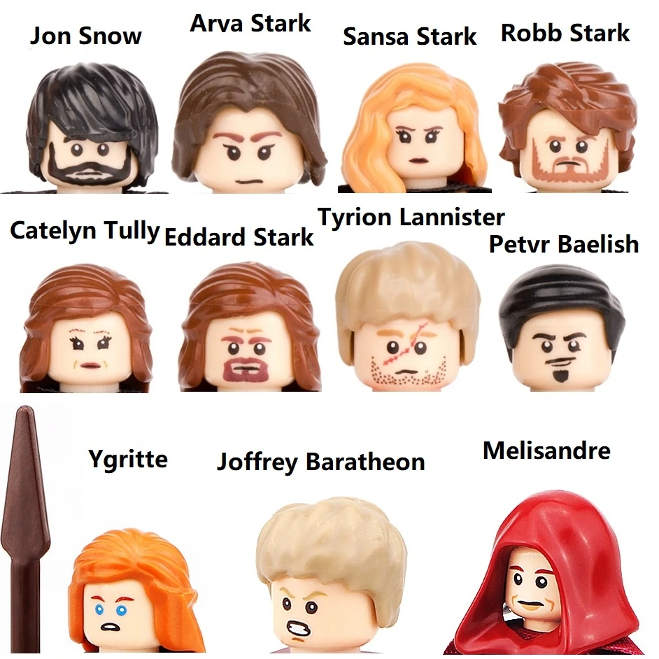 Конструктор Игра престолов Sansa Catelyn Tully Arya Stark Jon Snow Jaime Cersei Tyrion Lannister мини