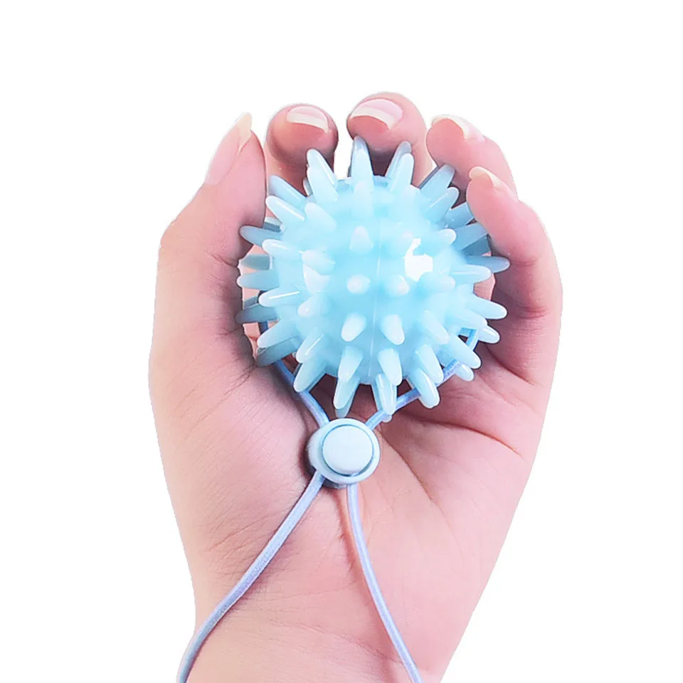 

Hand Rehabilitation Trainer Durable 6CM TPR Spiky Massage Grip Ball with Rope String Spike Massager Trigger Point Hand Yoga Ball