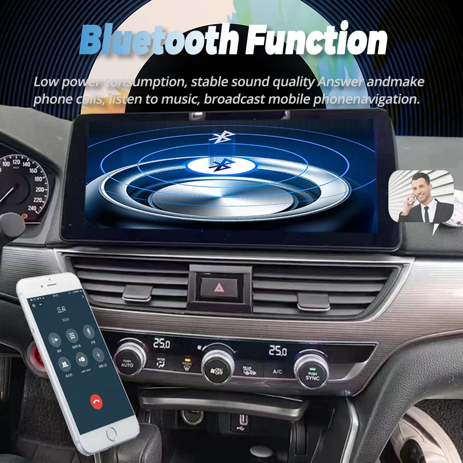 12 3-дюймовый автомобильный радиоплеер Android 13 для Honda Accord 10 2018 2019 навигация GPS