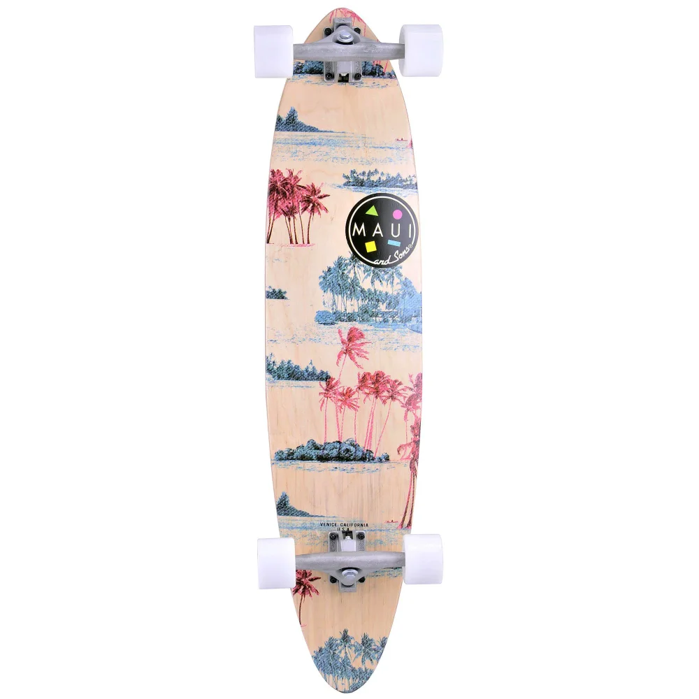 

39" Pintail Longboard Skateboard with Black Grip Tape,Strong and flexible 8-ply Canadian Maple deck,ABEC 7 chrome-steal bearings