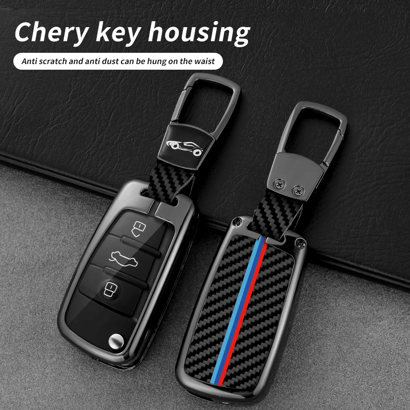 

Zinc Alloy Car Remote Key Fob Case Cover Shell For Chery ARRIZO7 E3 E5 A3 A5 Tiggo 2 3 5 3X Fulwin2 Eastar Keychain Accessories