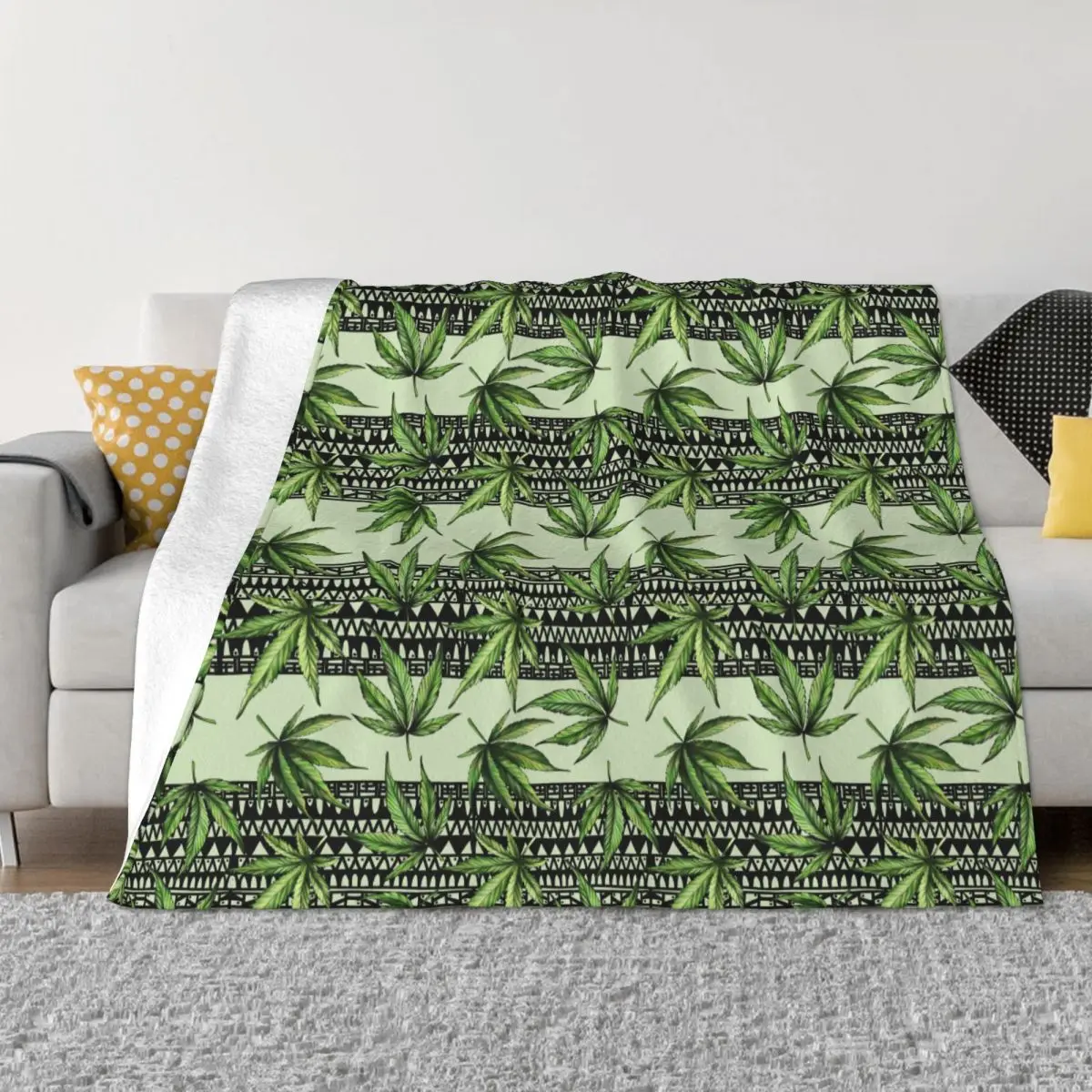 

Фланелевое Одеяло с листьями конопли, многофункциональное теплое покрывало для постельного белья из марихуаны, уличное одеяло, весна-осень