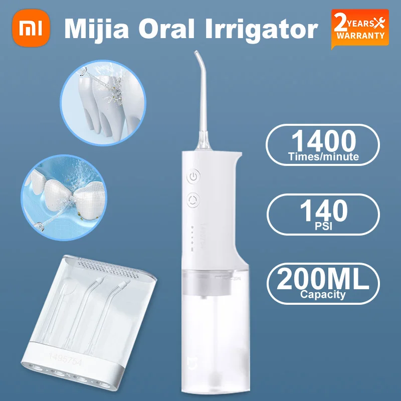Xiaomi Mijia Оральный ирригатор Переносной Ультразвуковой Водяной Флоссер Отбеливание Зубов Дентальный Букальный Очиститель Зубов Стоматологический 200МЛ On.