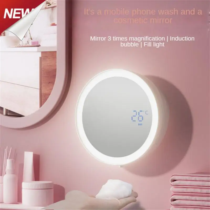 

Настенный дозатор для мыла и пены, умное зеркало для макияжа с цифровым дисплеем и Индукционным пузырьком