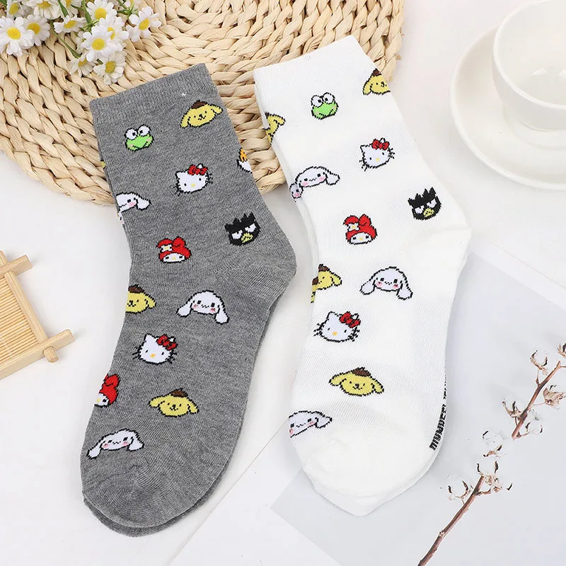 4 пары мультяшных милых женских носков Sanrio KT Cat Kitty Yu Gui с большими ушками собакой