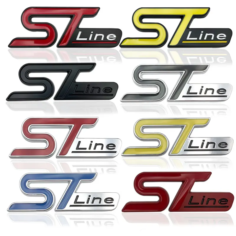 Новый дизайн, Многоцветный 3D металлический STline, автомобильная эмблема, значок, автомобильная наклейка, эмблема для Ford Focus ST