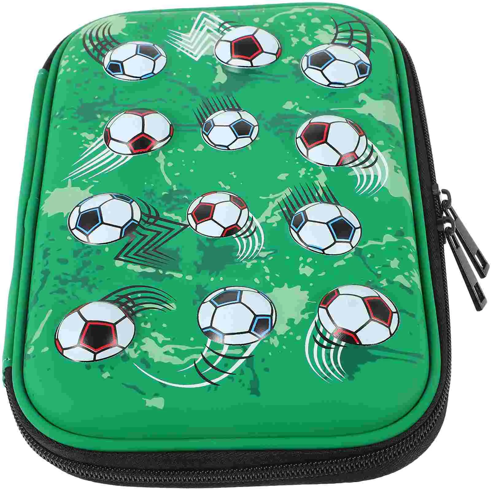 

Football Pen Bag Zipper Designed Bag Handheld Pouch Soccer Stationery Case