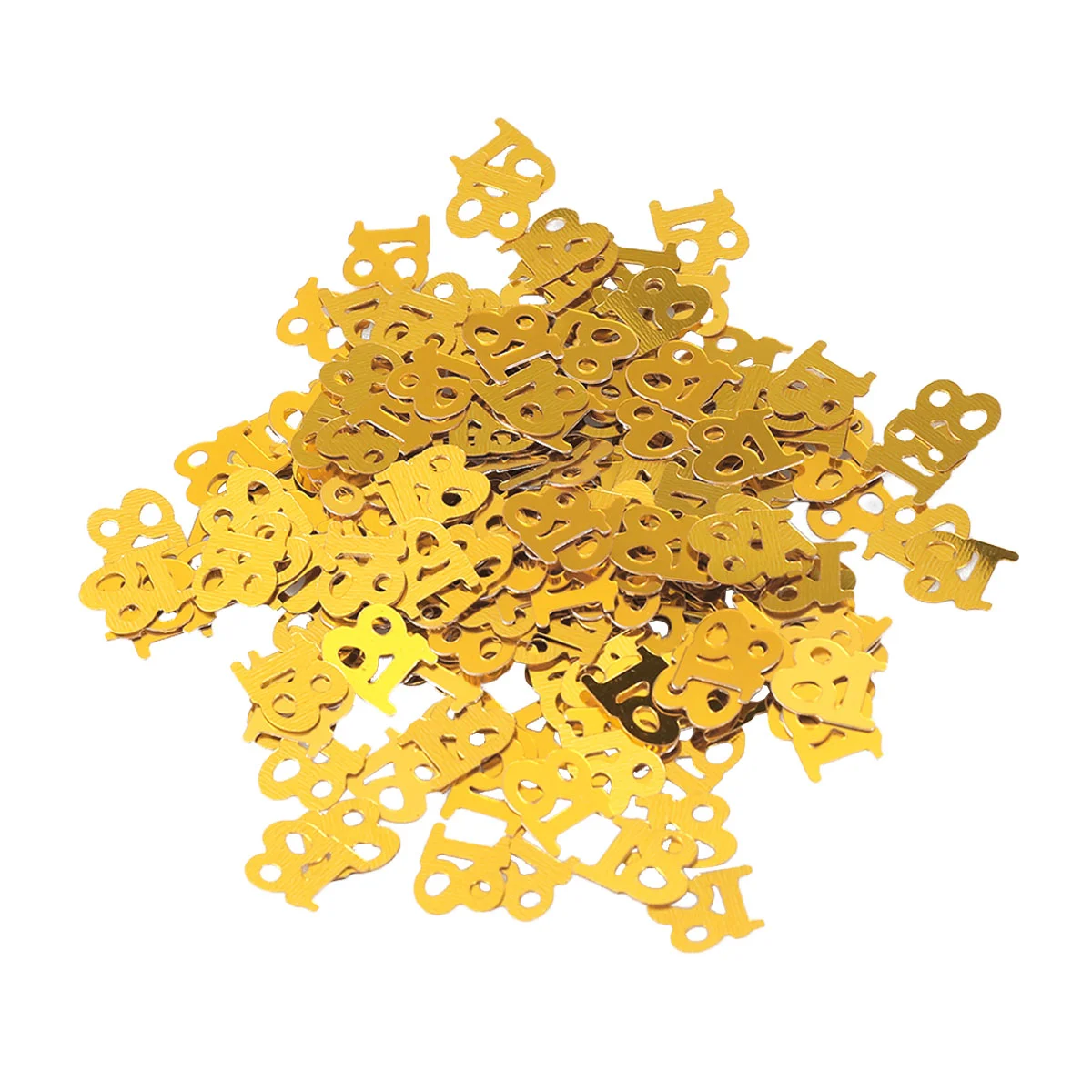 

600PC Monochrome Digital Birthday Confetti Party Happy Throwing Sequins Age 18 for Festival Party Decoration (Golden)