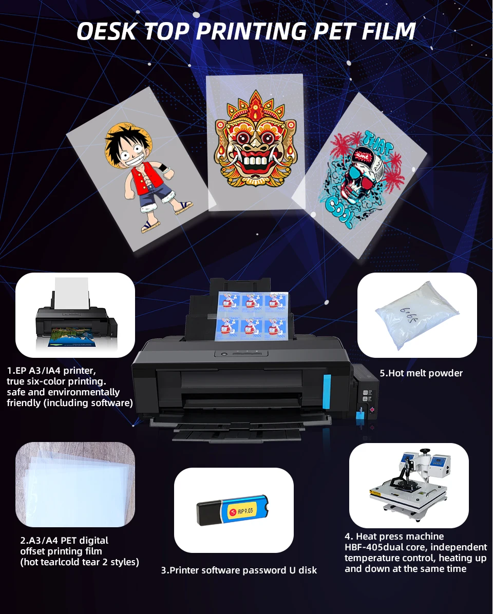 Фото Принтер DTF A4 L805 Epson прямая печать на пленочной машине, термотрансферный принтер A4 DTF для футболок, худи, джинсов №4