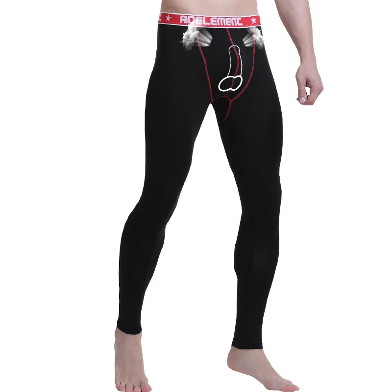 Men Thermal Underwears Men's modal Long Johns Tight-Fitting Leggings Autumn Winter Sexy Penis Scrotum Separation Men Warm Pants