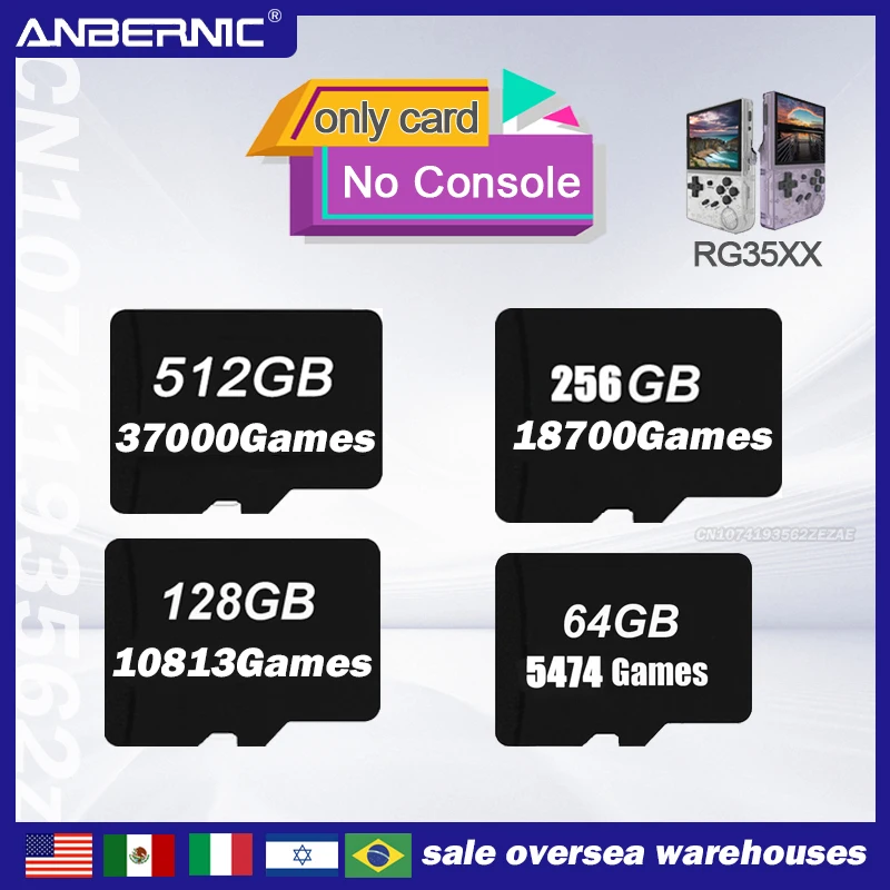 

ANBERNIC RG35xx TF Card Preloaded Games for 512G 256G 128G 64G To Choose From Built-in 37000 Games Handheld Game for Bag