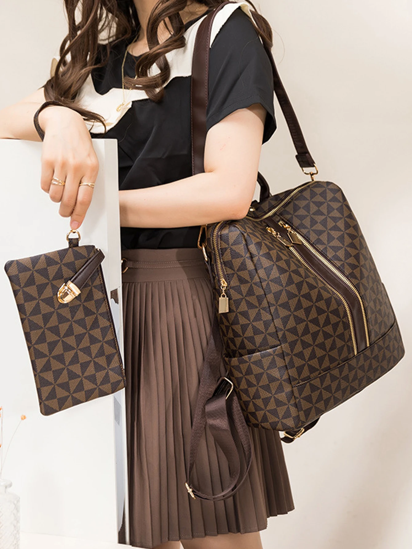 Женский модный комплект рюкзаков с застежкой-молнией Водоотталкивающая сумка