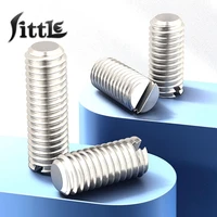 2050 pcs 304 stainless steel slotted headless machine meter top wire screw m2 m2 5 m3 m4 one word flat end set screws nuts set