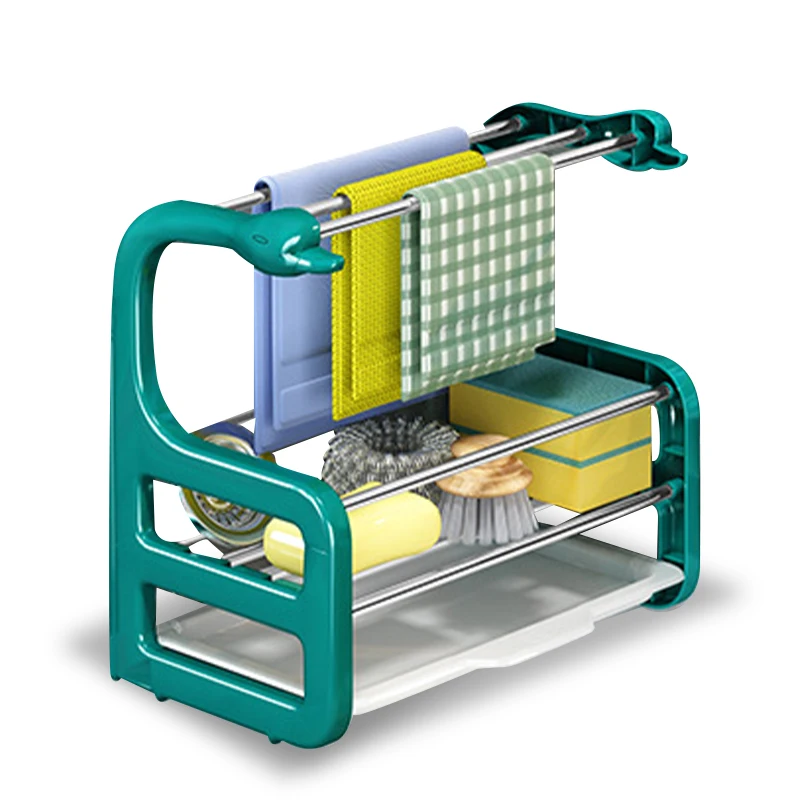 

Кухонный стеллаж для посуды и полотенец, настенное крепление, полка для столешницы без отверстий, стеллаж для губки и салфетки для мытья пос...