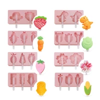 cartoon ice cream silicone mould diy animal ice cube making homemade popsicle sorbet chocolate popsicle mold random color