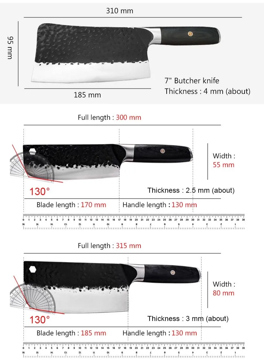 Традиционный кованый кухонный нож ручной работы молоток из нержавеющей стали
