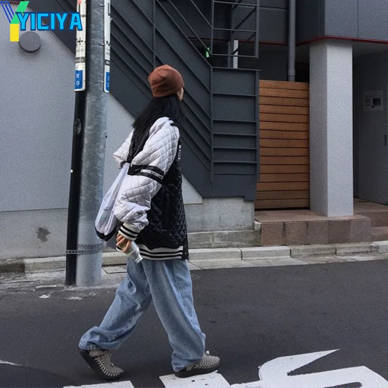 YICIYA Winter Jackets 2023 Woman Parkas Loose Thick Patchwork Women's Clothes All-Match Long-Sleeved Jacket Casual Ladies Coats