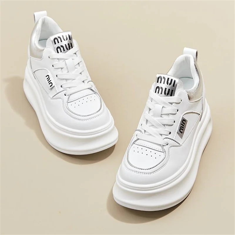 Кроссовки на массивной платформе 6 5 см женские дышащие вулканизированные туфли