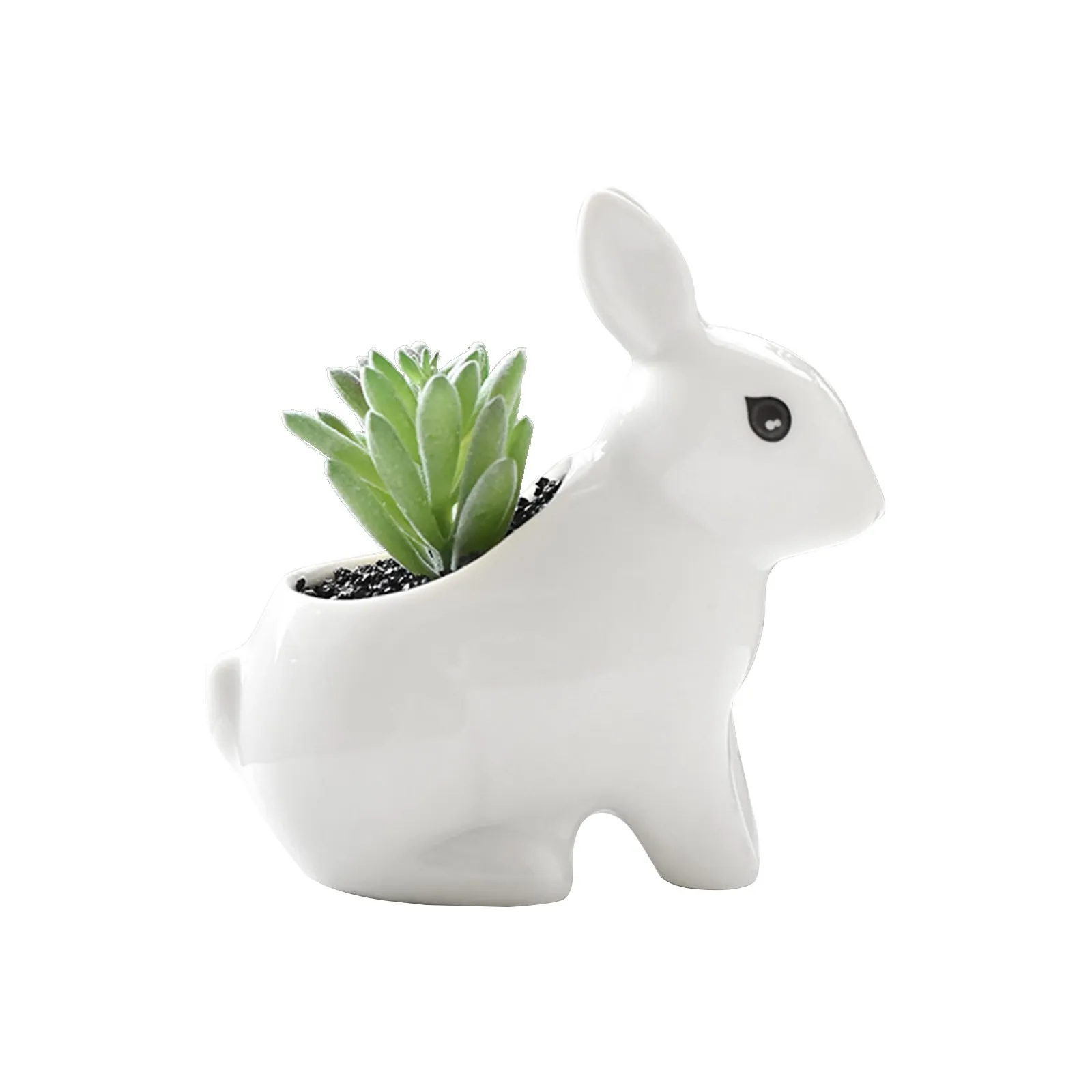 

Animal Flowerpot White Porcelain Pot Rabbit Flower Pot
