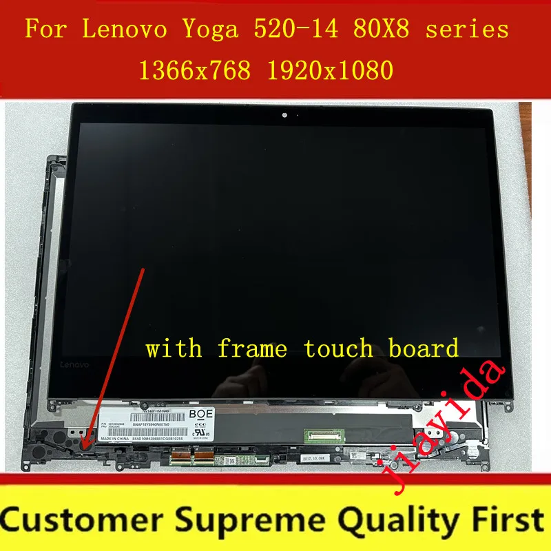 

Новый ЖК-дисплей 14,0 дюйма для Lenovo Yoga 520-14 80X8 80ym 520-14IKB, сенсорный дигитайзер в сборе fru 5D10N45603 5D10N4560