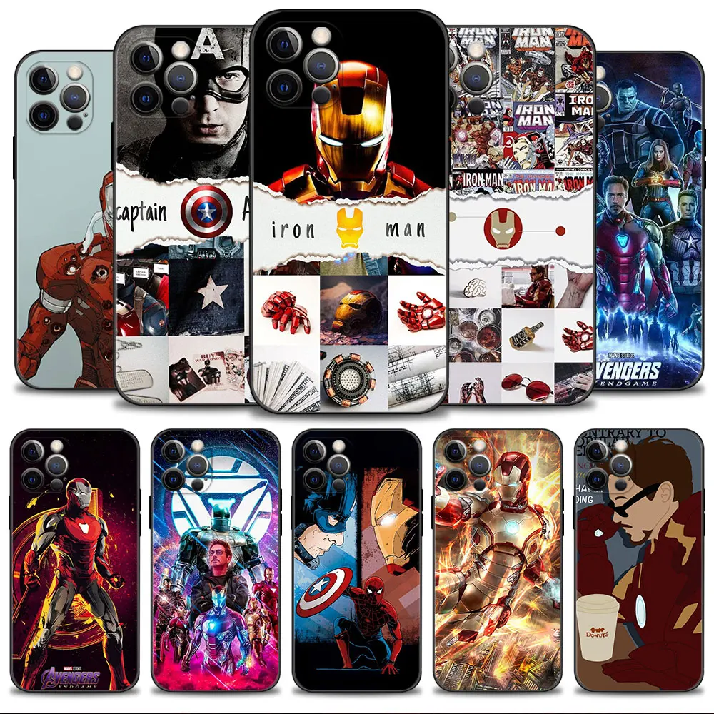 

Phone Case For Apple iPhone 14 14 13 12 11 Pro Max 13 12 Mini XR X 7 8 6 6S Plus Cover Marvel Iron Man SpiderMan Captain America