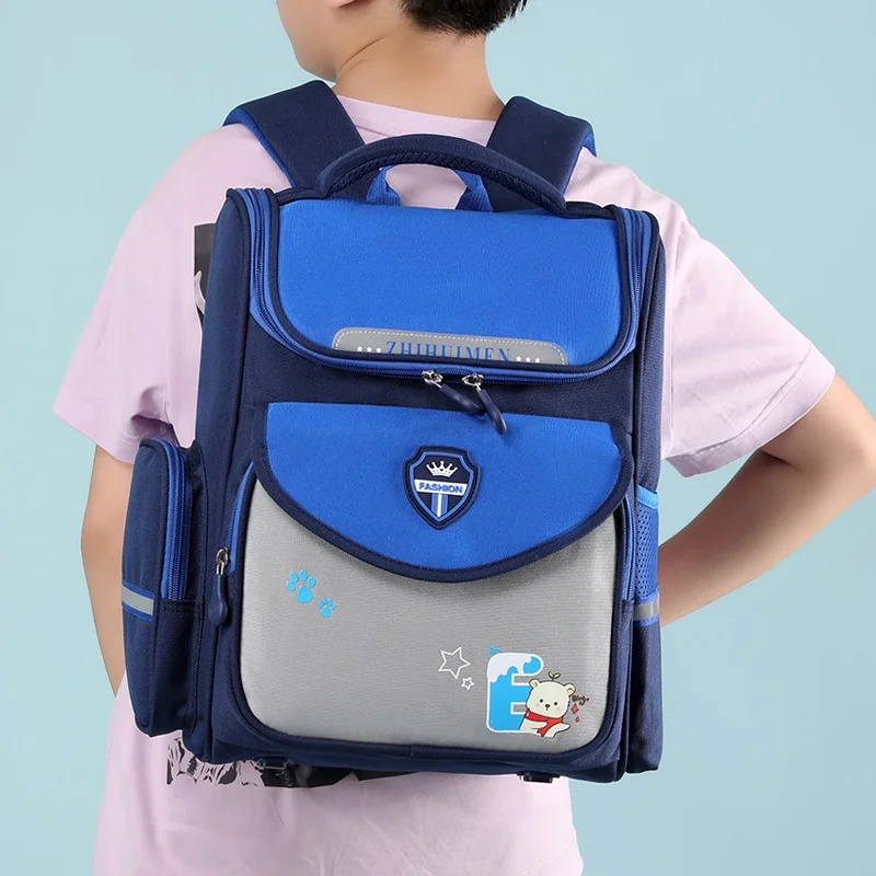 High Capacity for 6-9 Years Old Girl Boy Cartoon Rabbit Bear Backpack New Schoolbags for Primary School Students Grade 1-3-6 Hot