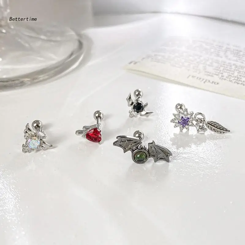 

B36D серьги-гвоздики из нержавеющей стали с красными крыльями крови