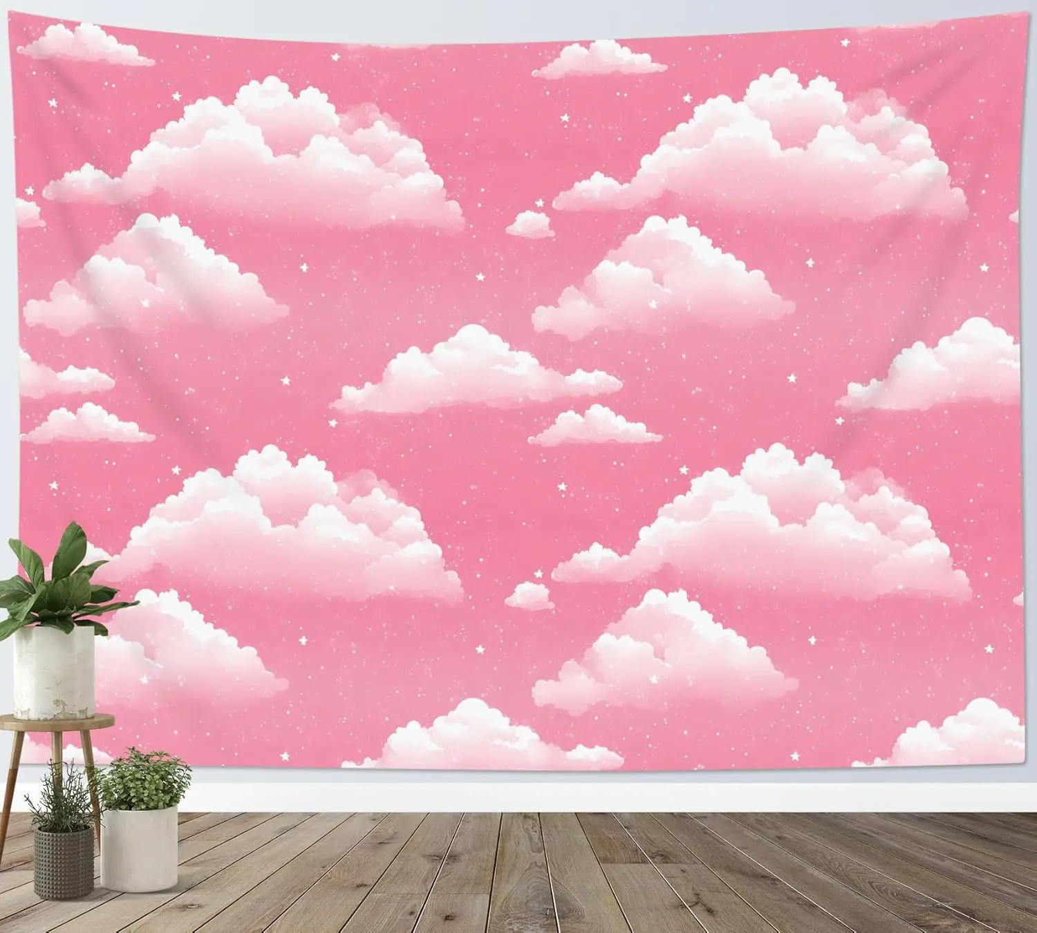 Розовый гобелен с облаком 100% полиэстер