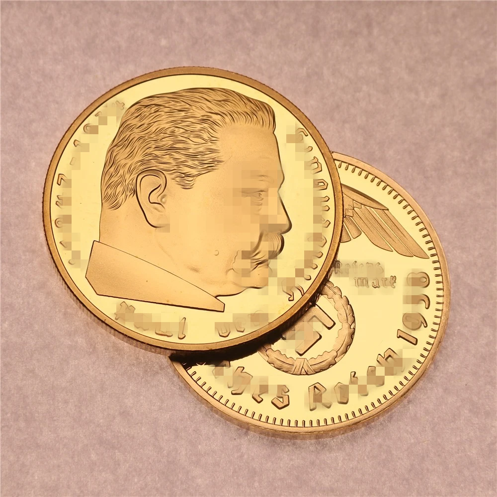 

Uncirculated 24K pure gold gilded German gold empire logo gold coin in 1938 suitable for collectors