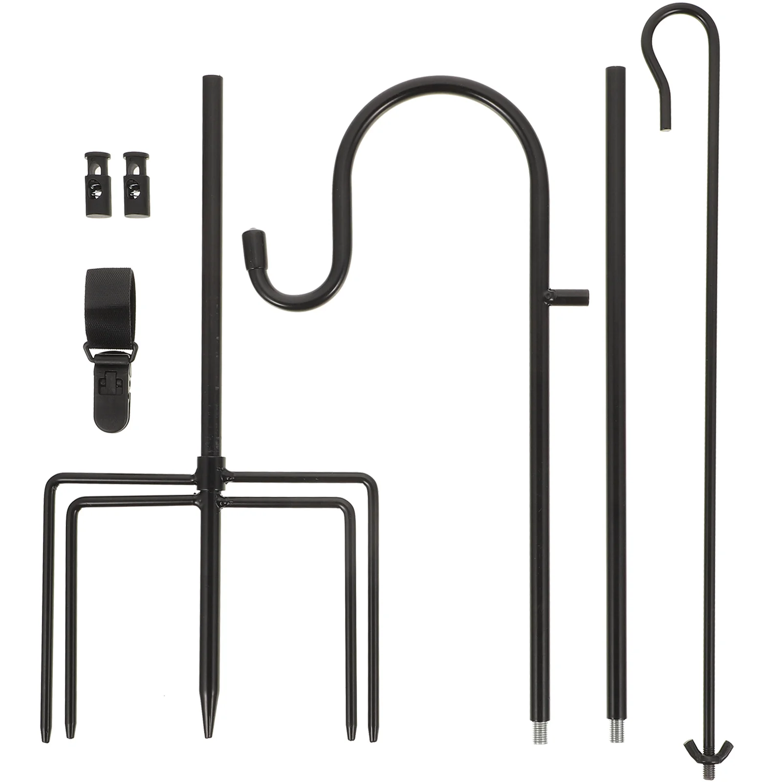 

Garden Hanger Hook Stand Flag Stakeshepherds Lantern Pole Outdoor Hooks Holder Metal Flower Banner Bird Hanging Baskets Iron