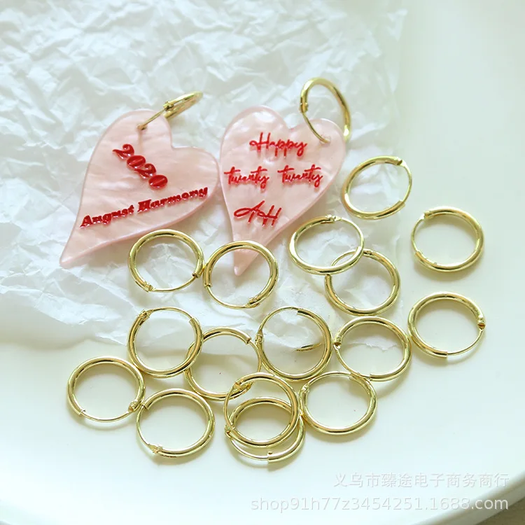 

5pcs round gold environmental protection earring hook ring metal earrings For DIY Jewelry Making Accessories