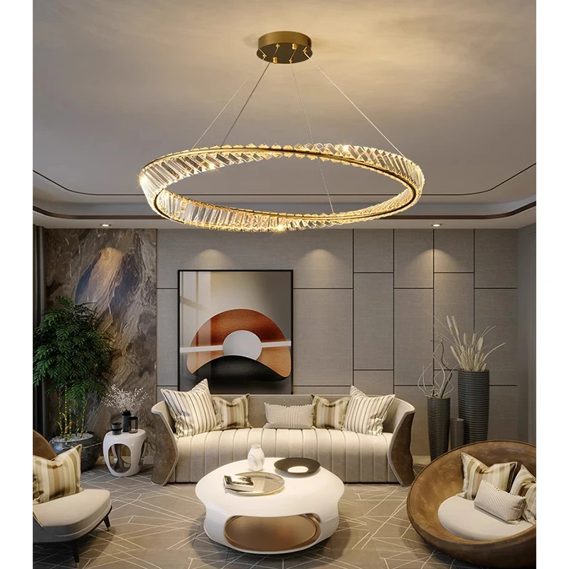 Итальянский свет роскошная хрустальная лампа подвесной светильник для гостиной