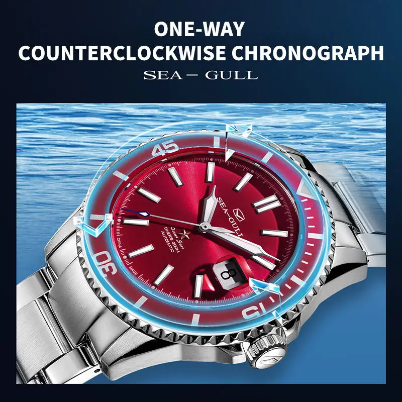 2023 New Seagull Men's Wrist Watch Ocean Star China Heart Deep Diving Luminous Automatic Mechanical Men's Watch 816.92.6113 images - 6