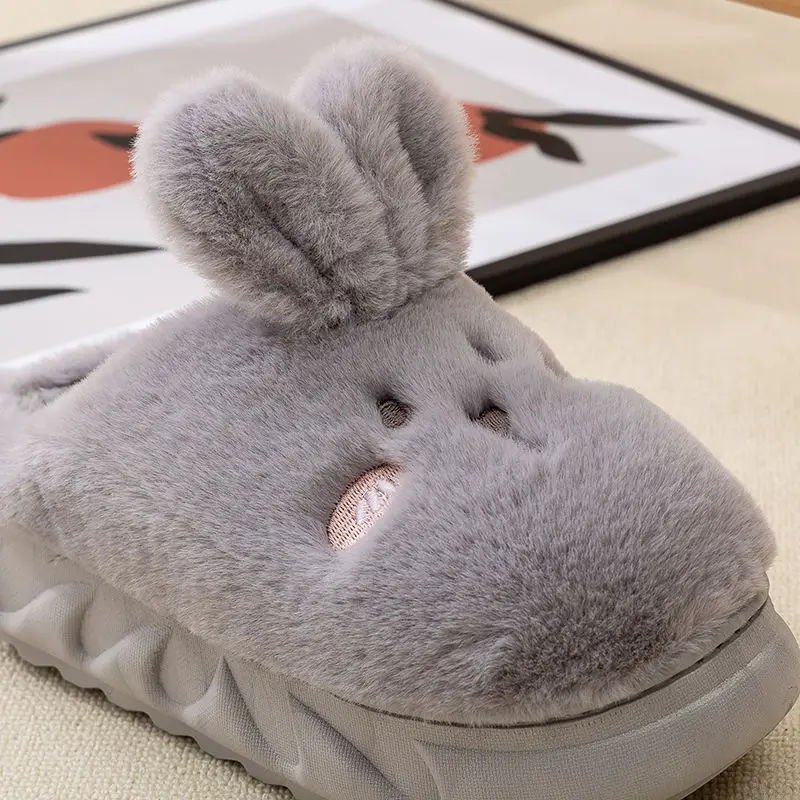 Тапочки в виде белого кролика для дома женские пушистые тапочки модель 2022 | Обувь