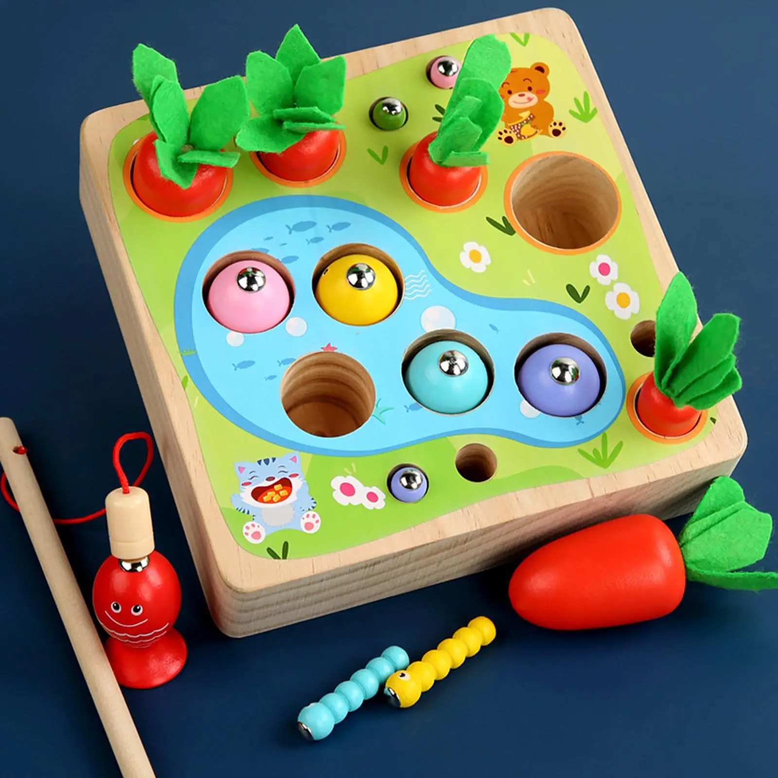

Montessori Toy Carrots Harvest Matching Game Sorting Toys for Toddlers