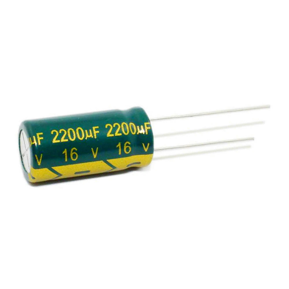 

10pcs- 2200UF 16V 10*20 Low ESR/Impedance high frequency aluminum electrolytic capacitor size 10*20MM 16V 2200UF 20%