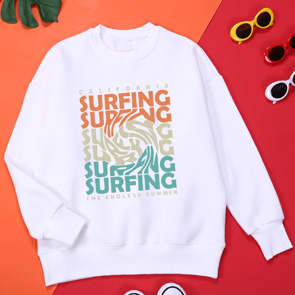 

California Surfling Hoodie Mens Comfortable Oversize Clothing Graphics Round Neck Tracksuit Vintage Simplicity Streetwear Male