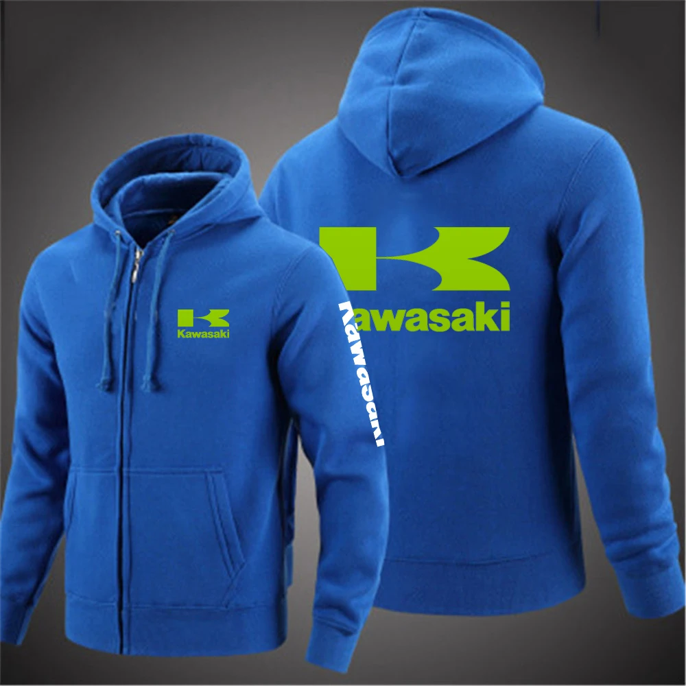 

Harajuku Zip Sweatshirt Winter Jacket Kawasaki Brand Clothes Oversized Popular Hoodie Men Pocket Long Sleeve Pullover Top