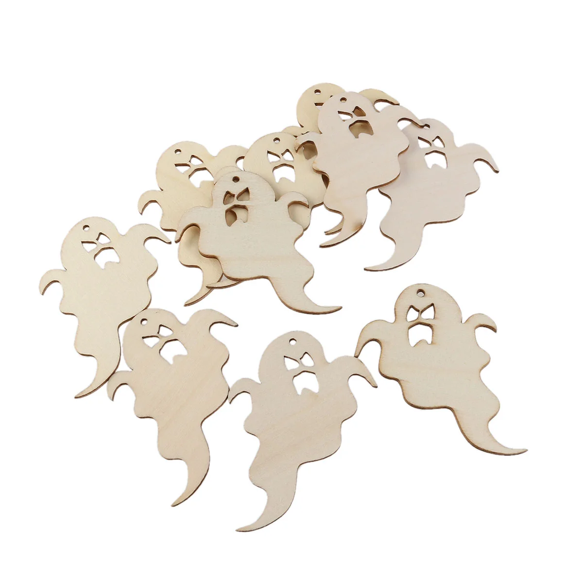 

Wooden Ghost Wood Cutouts Ornaments Embellishments Tags Pendant Hanging Craft Slices Flying Crafts Decoration Diy Unfinished
