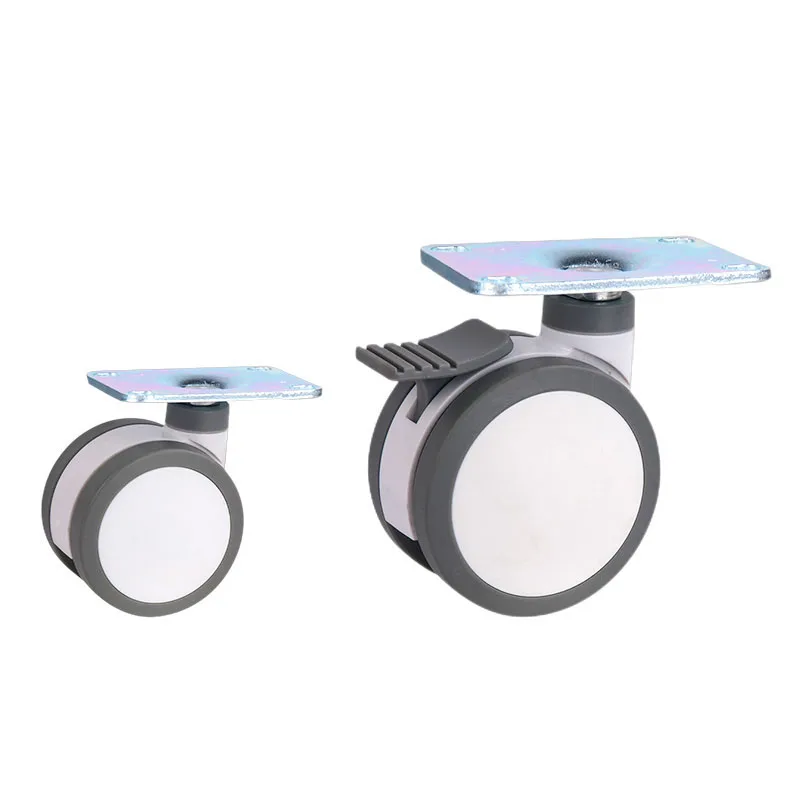 

100MM 4-Inch Flat Furniture Caster Full Plastic Universal TPU Swivel Medical Equipment Instrument Wheel Without Brake