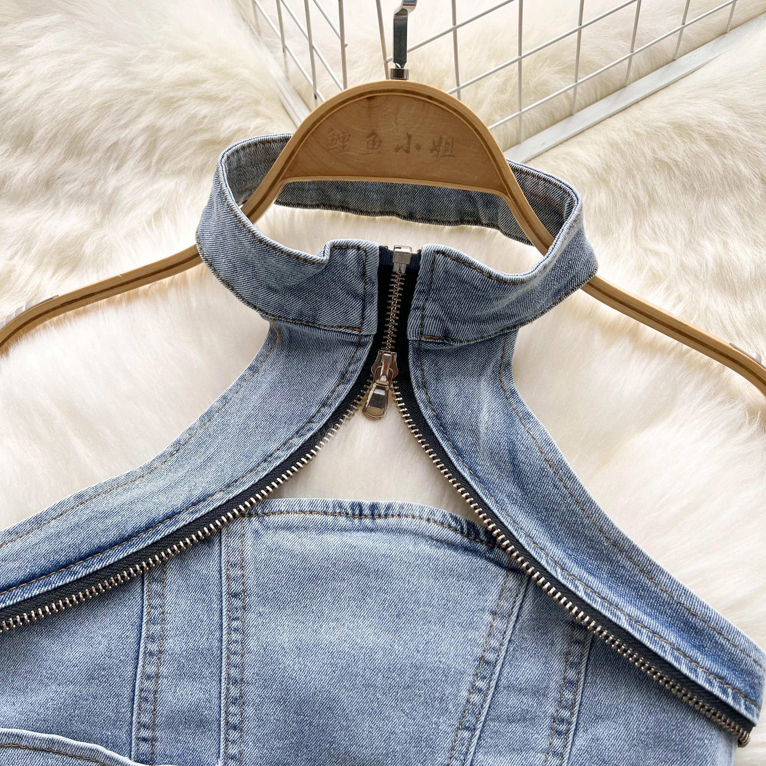 Уличная одежда сексуальные женские летние джинсовые топы на бретельках женская