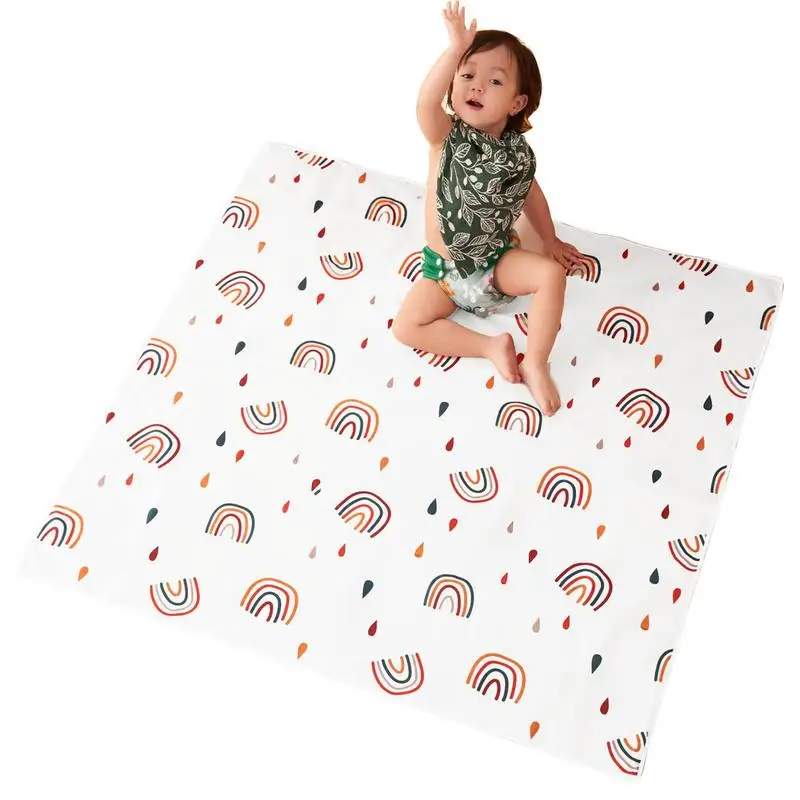 

Водонепроницаемый коврик под высокий стул, складной напольный коврик, моющийся Противоскользящий коврик, портативный коврик для отдыха и игр с питомцами